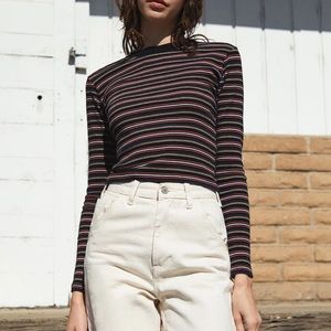 Striped Long Sleeve Cropped Top